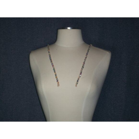 Rhinestone beaded Bridal shoulder strap Beaded Detachable beige spaghetti straps - Picture 6 of 7